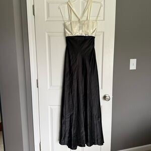 Elegant Black and White Evening Gown